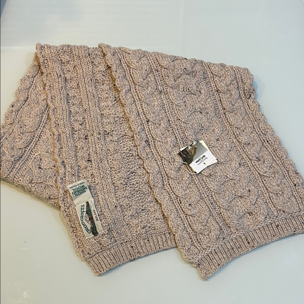 NWT  Cable Knit merino wool scarf by Aran Crafts Ireland unisex
